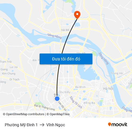 Phường Mỹ Đình 1 to Vĩnh Ngọc map