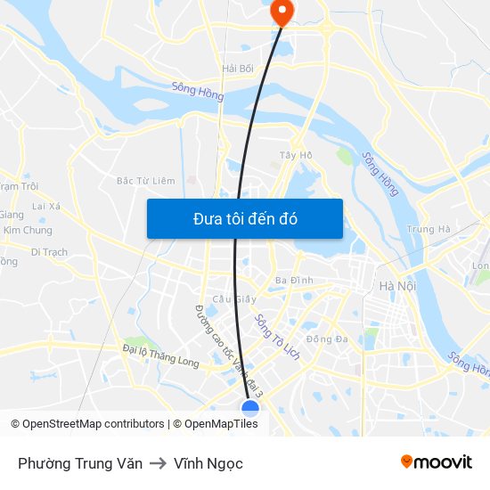 Phường Trung Văn to Vĩnh Ngọc map