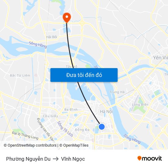 Phường Nguyễn Du to Vĩnh Ngọc map