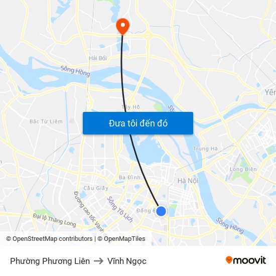 Phường Phương Liên to Vĩnh Ngọc map