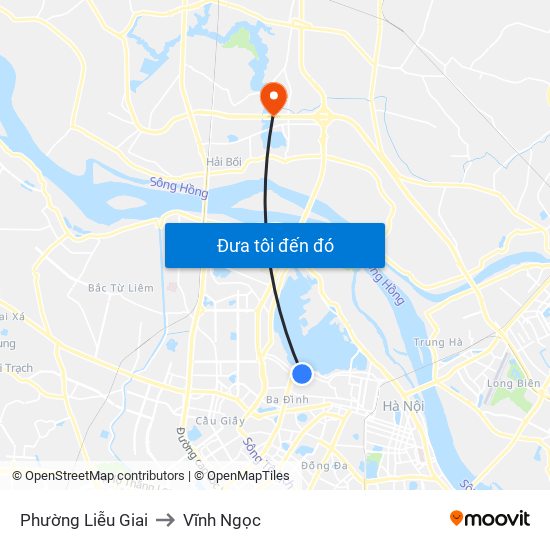 Phường Liễu Giai to Vĩnh Ngọc map