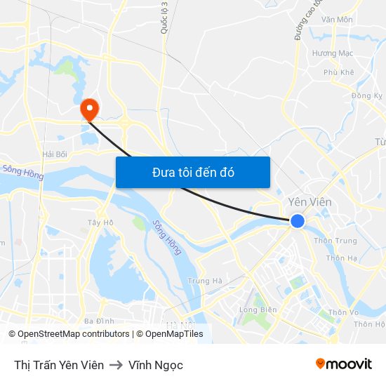 Thị Trấn Yên Viên to Vĩnh Ngọc map