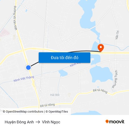 Huyện Đông Anh to Vĩnh Ngọc map