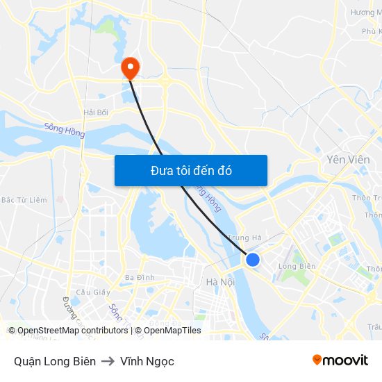 Quận Long Biên to Vĩnh Ngọc map