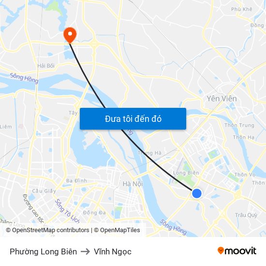 Phường Long Biên to Vĩnh Ngọc map