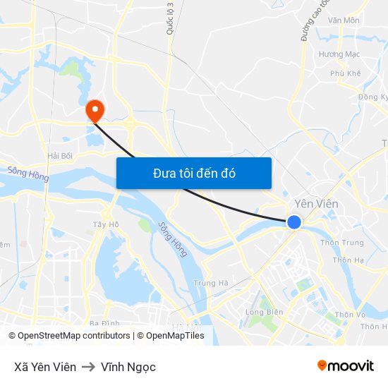 Xã Yên Viên to Vĩnh Ngọc map