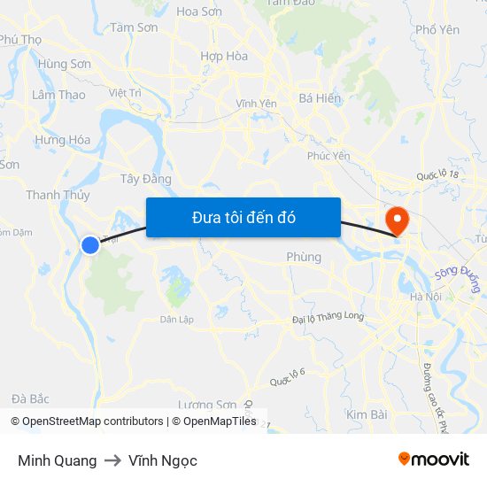 Minh Quang to Vĩnh Ngọc map