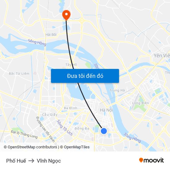 Phố Huế to Vĩnh Ngọc map