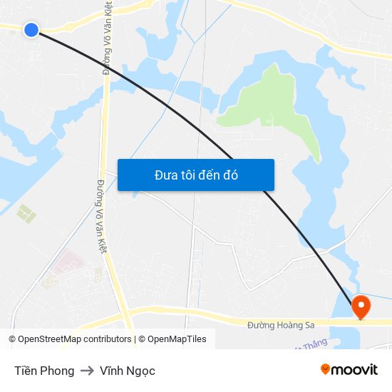 Tiền Phong to Vĩnh Ngọc map
