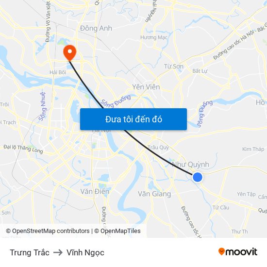 Trưng Trắc to Vĩnh Ngọc map