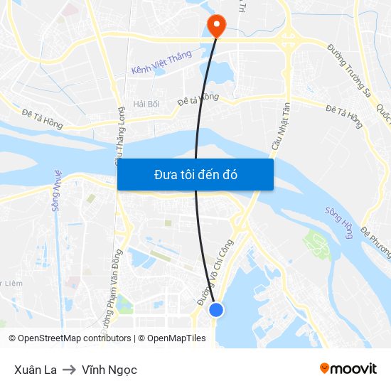 Xuân La to Vĩnh Ngọc map