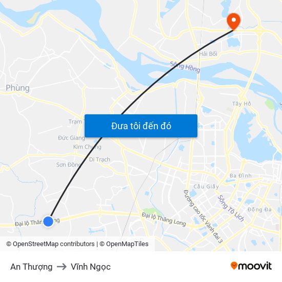 An Thượng to Vĩnh Ngọc map