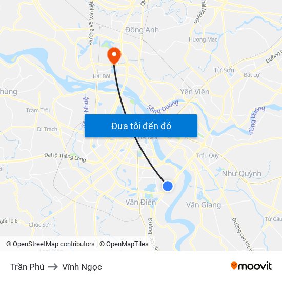 Trần Phú to Vĩnh Ngọc map