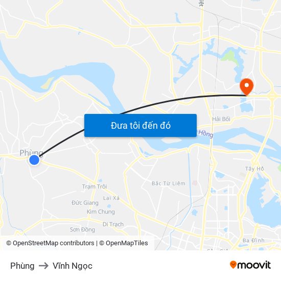 Phùng to Vĩnh Ngọc map