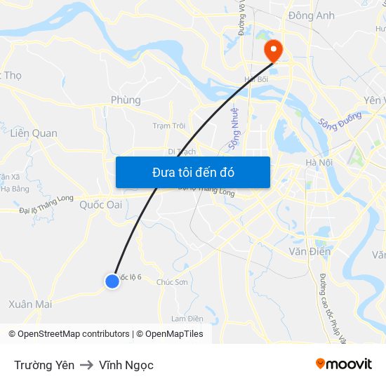 Trường Yên to Vĩnh Ngọc map