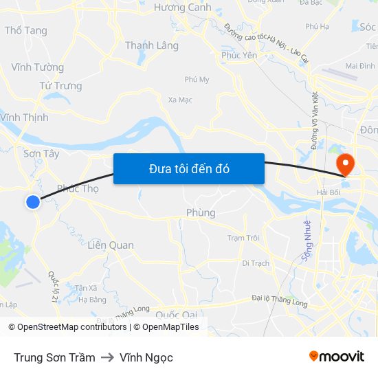 Trung Sơn Trầm to Vĩnh Ngọc map