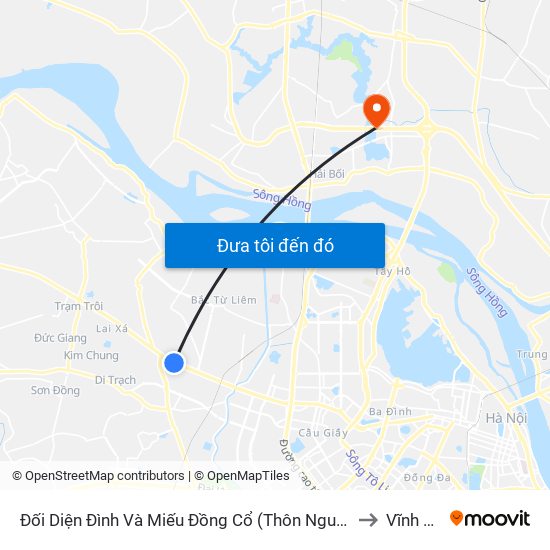 Đối Diện Đình Và Miếu Đồng Cổ (Thôn Nguyên Xá) - Đường 32 to Vĩnh Ngọc map