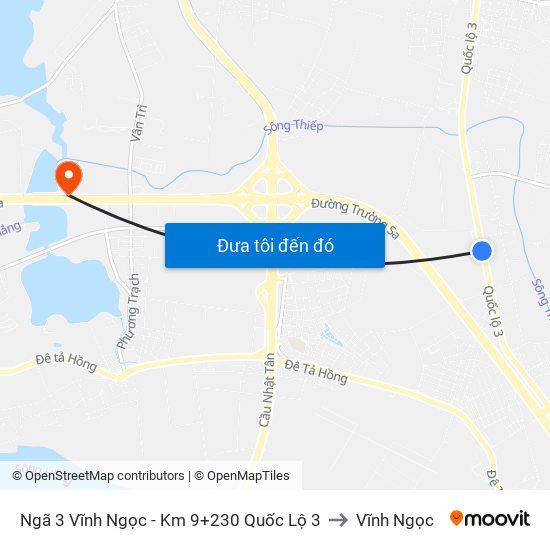 Ngã 3 Vĩnh Ngọc - Km 9+230 Quốc Lộ 3 to Vĩnh Ngọc map