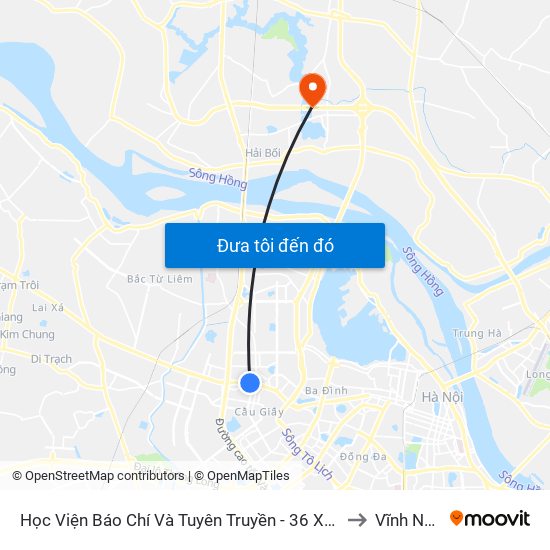 Học Viện Báo Chí Và Tuyên Truyền - 36 Xuân Thủy to Vĩnh Ngọc map