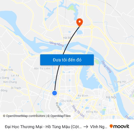 Đại Học Thương Mại - Hồ Tùng Mậu (Cột Sau) to Vĩnh Ngọc map