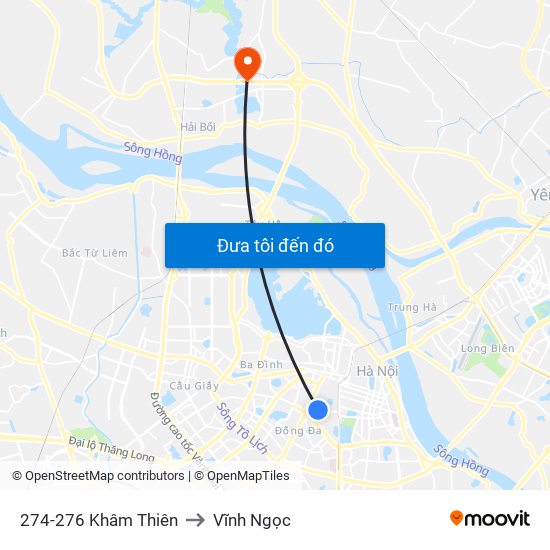 274-276 Khâm Thiên to Vĩnh Ngọc map