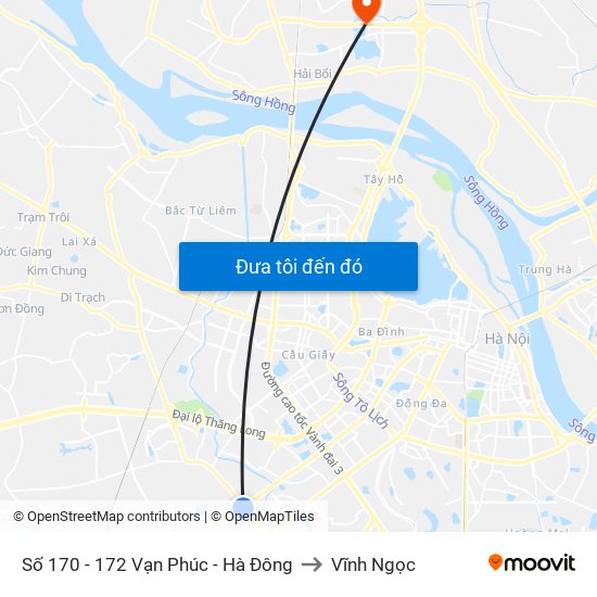 Số 170 - 172 Vạn Phúc - Hà Đông to Vĩnh Ngọc map