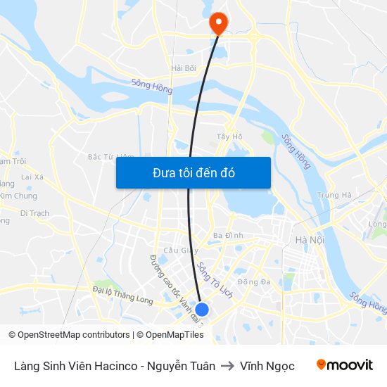 Làng Sinh Viên Hacinco - Nguyễn Tuân to Vĩnh Ngọc map