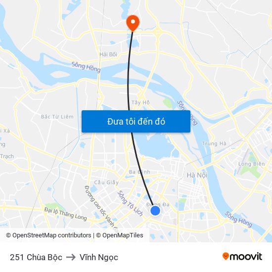 251 Chùa Bộc to Vĩnh Ngọc map