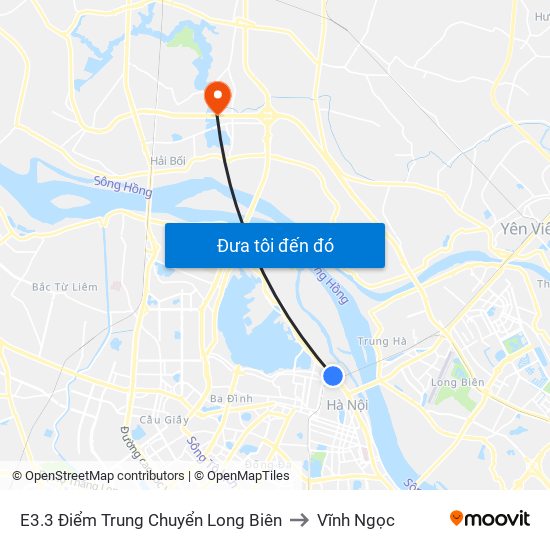 E3.3 Điểm Trung Chuyển Long Biên to Vĩnh Ngọc map