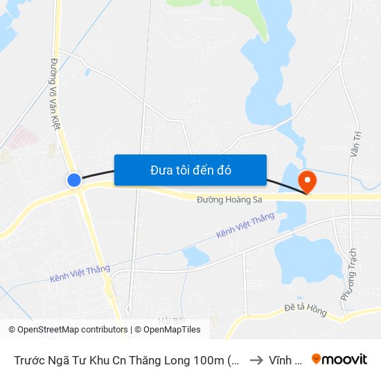 Trước Ngã Tư Khu Cn Thăng Long 100m (Chiều Nội Bài - Hà Nội) to Vĩnh Ngọc map