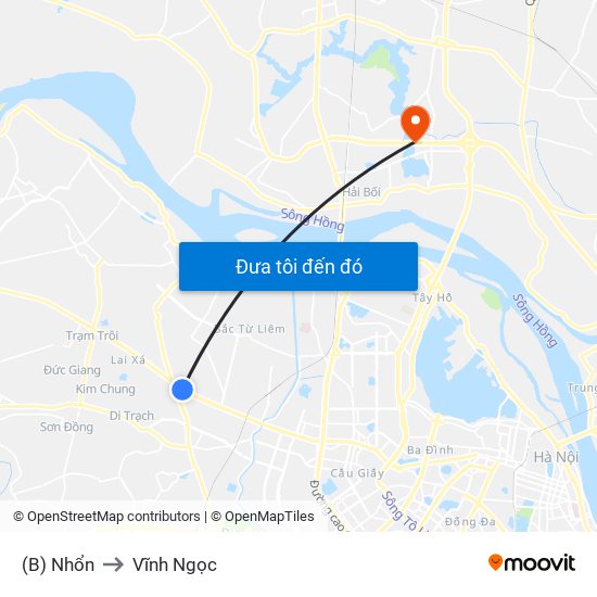 (B) Nhổn to Vĩnh Ngọc map