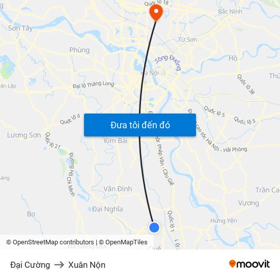 Đại Cường to Xuân Nộn map