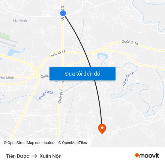 Tiên Dược to Xuân Nộn map