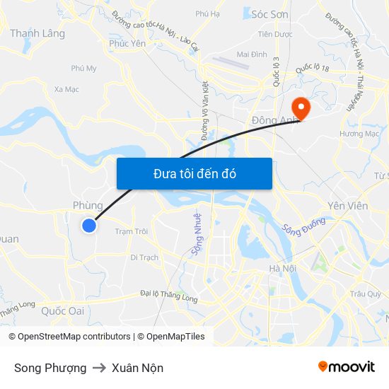 Song Phượng to Xuân Nộn map