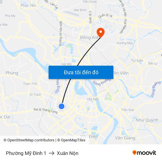 Phường Mỹ Đình 1 to Xuân Nộn map