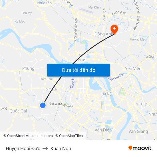 Huyện Hoài Đức to Xuân Nộn map