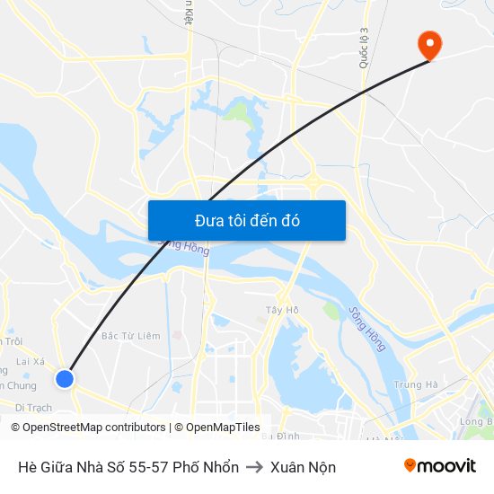 Hè Giữa Nhà Số 55-57 Phố Nhổn to Xuân Nộn map