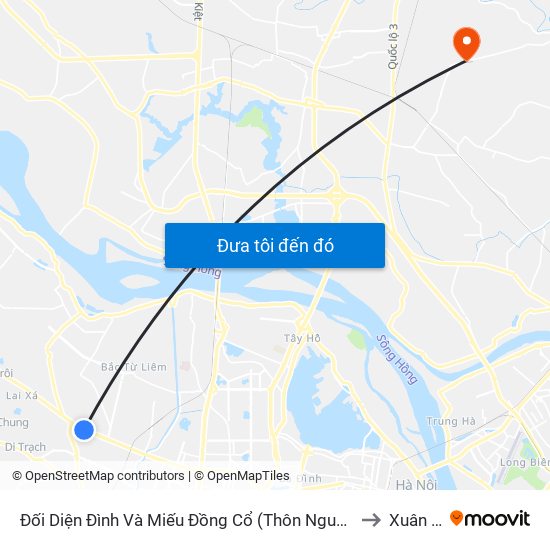 Đối Diện Đình Và Miếu Đồng Cổ (Thôn Nguyên Xá) - Đường 32 to Xuân Nộn map