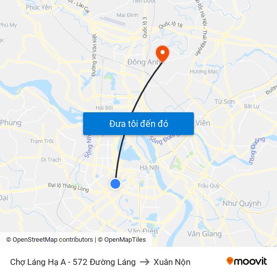 Chợ Láng Hạ A - 572 Đường Láng to Xuân Nộn map