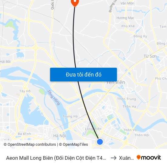Aeon Mall Long Biên (Đối Diện Cột Điện T4a/2a-B Đường Cổ Linh) to Xuân Nộn map