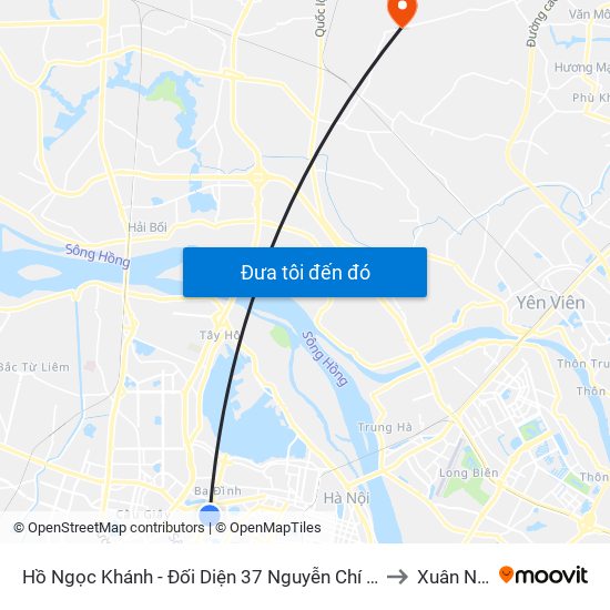 Hồ Ngọc Khánh - Đối Diện 37 Nguyễn Chí Thanh to Xuân Nộn map