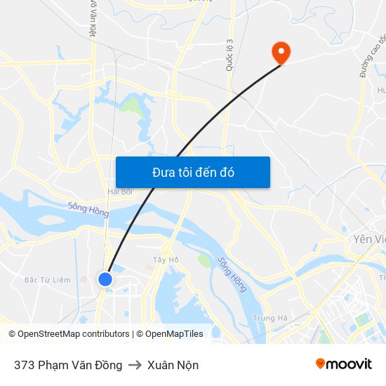 373 Phạm Văn Đồng to Xuân Nộn map