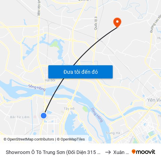 Showroom Ô Tô Trung Sơn (Đối Diện 315 Phạm Văn Đồng) to Xuân Nộn map