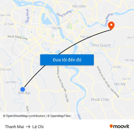 Thanh Mai to Lệ Chi map