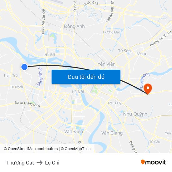 Thượng Cát to Lệ Chi map