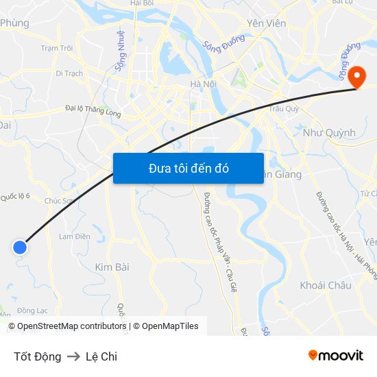 Tốt Động to Lệ Chi map