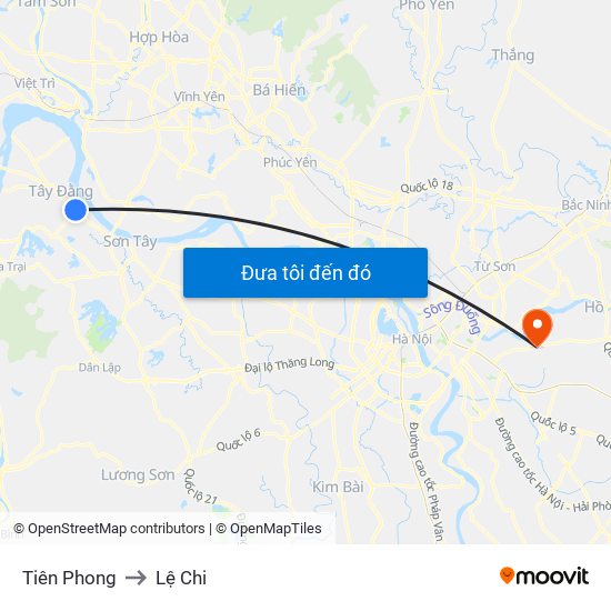 Tiên Phong to Lệ Chi map