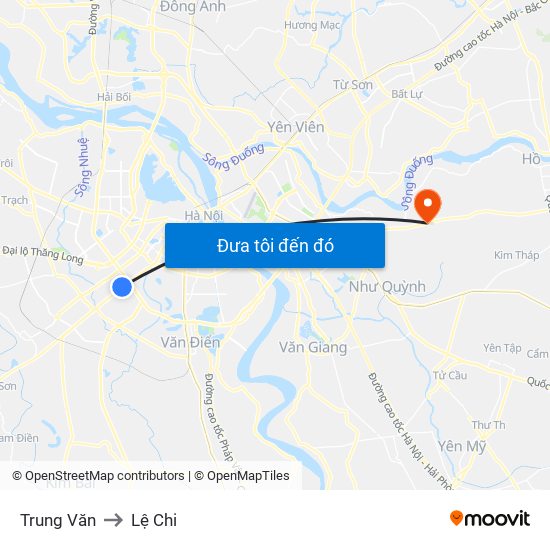 Trung Văn to Lệ Chi map