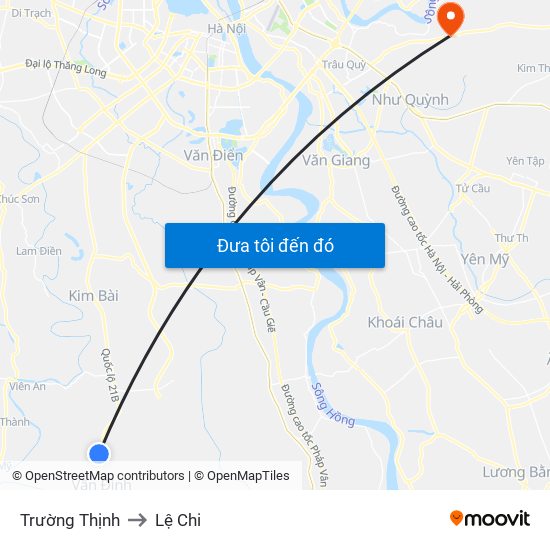 Trường Thịnh to Lệ Chi map