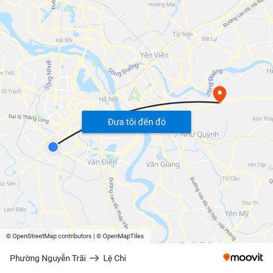 Phường Nguyễn Trãi to Lệ Chi map